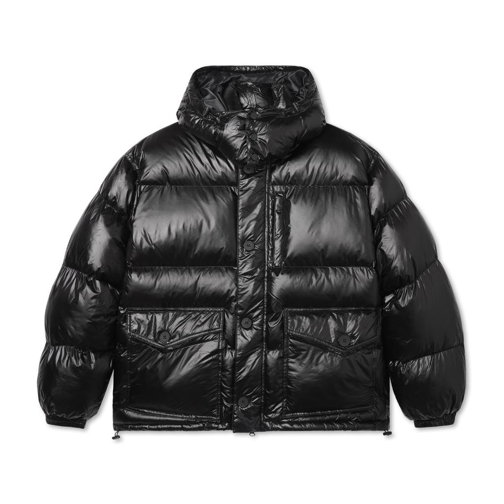 Apostrophe Comma High-Gloss Multi-Hood Detachable Short Padded Jacket_Black