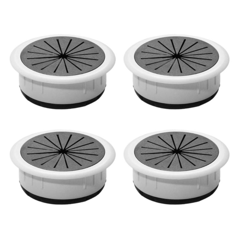 4Pcs Plastic Wire Hole Cover Outlet Port Table Computer PC Desk Round Cable Grommet Line Holder Cable Management