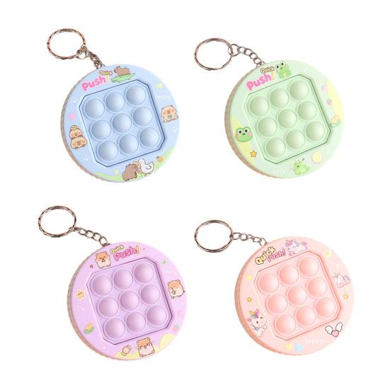 Push Bubble Spielkonsolen Schlüsselanhänger Stressabbau Mini Blasenplatzen Spielmaschine Fidget Spielzeug Rucksack Tasche Geldbörse Anhänger Partygeschenke