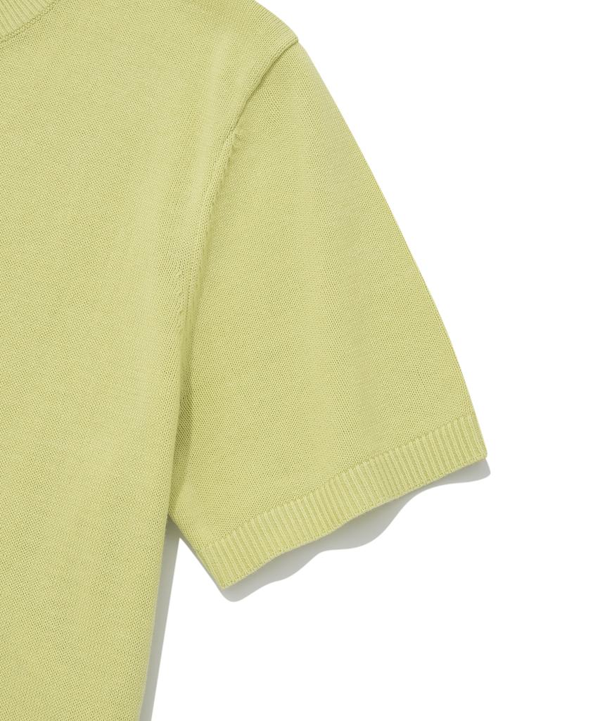 FALLETT Cutout Short Sleeve Knit Lime