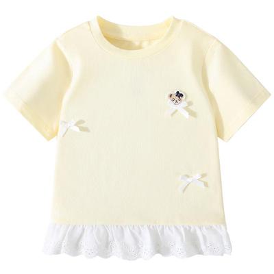 Classic Teddy Girls' Ruffle-Trim Short Sleeve T-Shirt