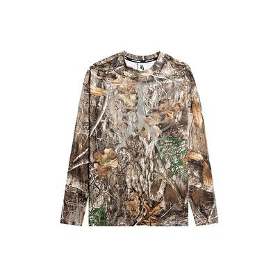 Halloween Edycja Limitowana Top do Biegania z Długim Rękawem z Nadrukiem Liści Czaszka Kobiety Topy Ziemisty Brąz CJ0182-237
