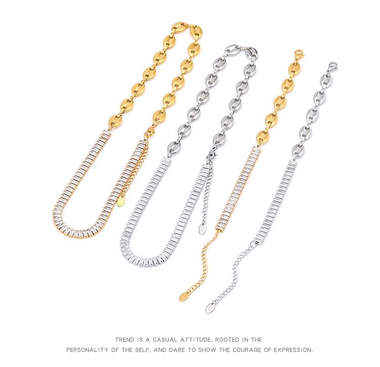 Titanium Steel Pig Nose Clavicle Chain with Zircon Diamonds - Women's High-End Niche Design Necklace