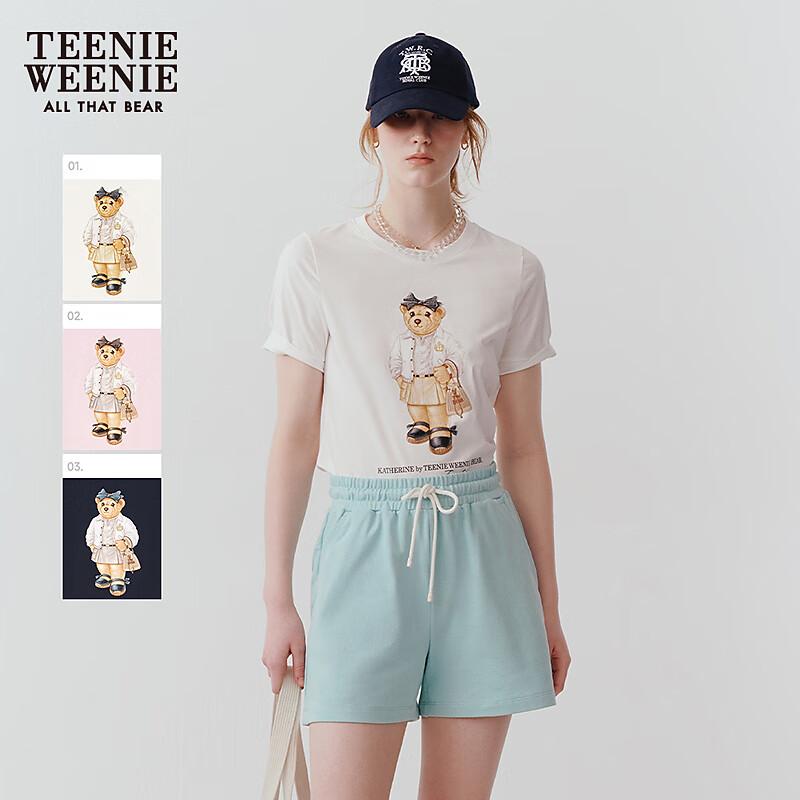 Teenie Weenie Women s Bear Print Round Neck Short Sleeve T-shirt M