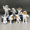 Birthday Space Cake Cosmonaut Statues Astronaut Ornaments With Moon Sculpture Figurines Spaceman