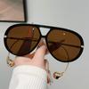 Oversized Pilot Sunglasses  New in Fashion Double Bridge Gradient Shades Women Trendy Luxury Brand Design Sun Glasses