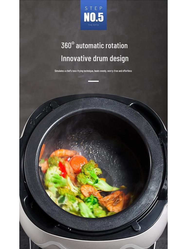 110V Multifunctional Stir-Fry Robot: Fully Automatic, Intelligent Drum-Type Pan for Home and Commercial Use