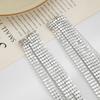Fashion Long Aluminum Mesh Chain Fringed Stud Earrings, Exaggerated Geometric Metal Sequins Za Earrings For Women