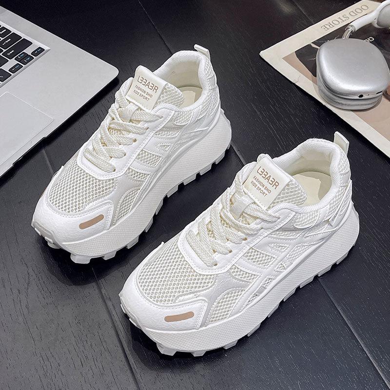 

thick-soled German training shoes women s new popular shoes in 2025 women s shoes summer net shoes women s breathable mesh Forrest Gump shoes 40 бежевый