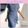 Summer Women Spliced Chiffon Dress With Ruffle Hem For Casual Wear