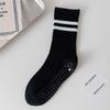 Womens Non-Slip Yoga Socks With Grip Dots Cotton-Polyester Blend Mid-Calf Length Seamless Knit Pilates Fitness