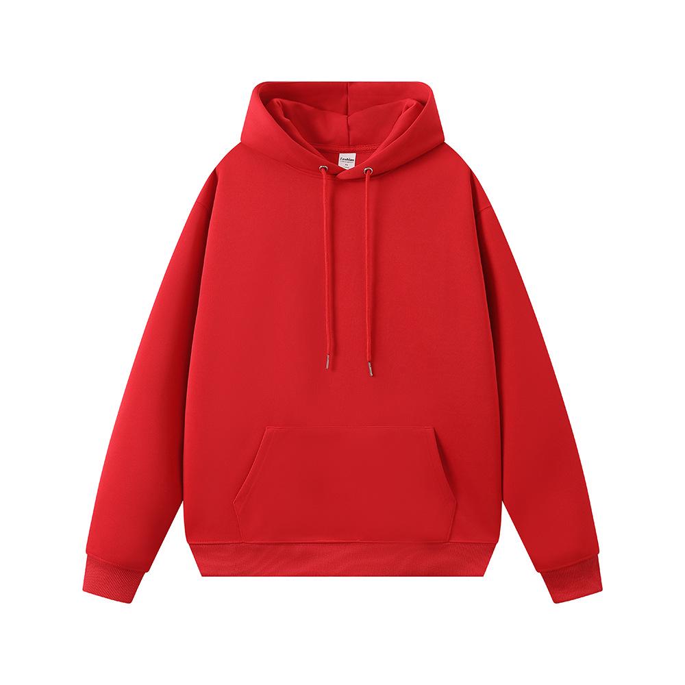 Men's Heavyweight Antibacterial Faux Cotton Hoodie - Solid Color, Unisex, Fall/Winter Essential