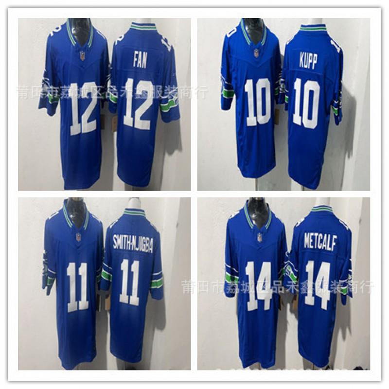 Seattle Seahawks NFL Football Jersey Men Women Cotton Team Apparel Retro Blue 14 10 6 11 21 Number