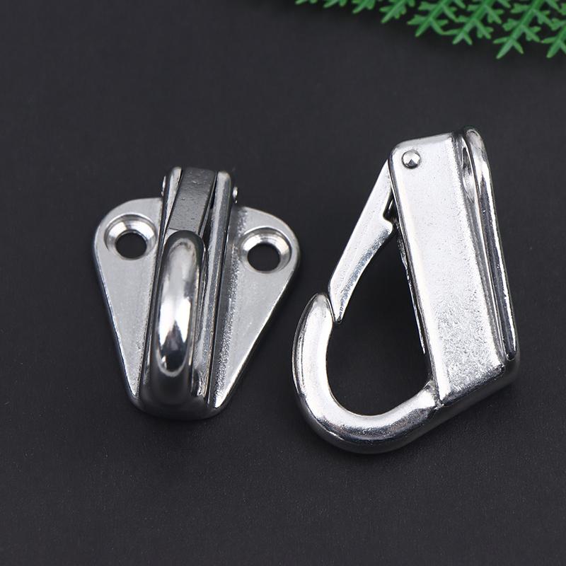 2Pcs 316 Stainless Steel Marine Spring Snap Fending Hook Marine Boat Spring Snap Attach Rope Fender Boat Hardware