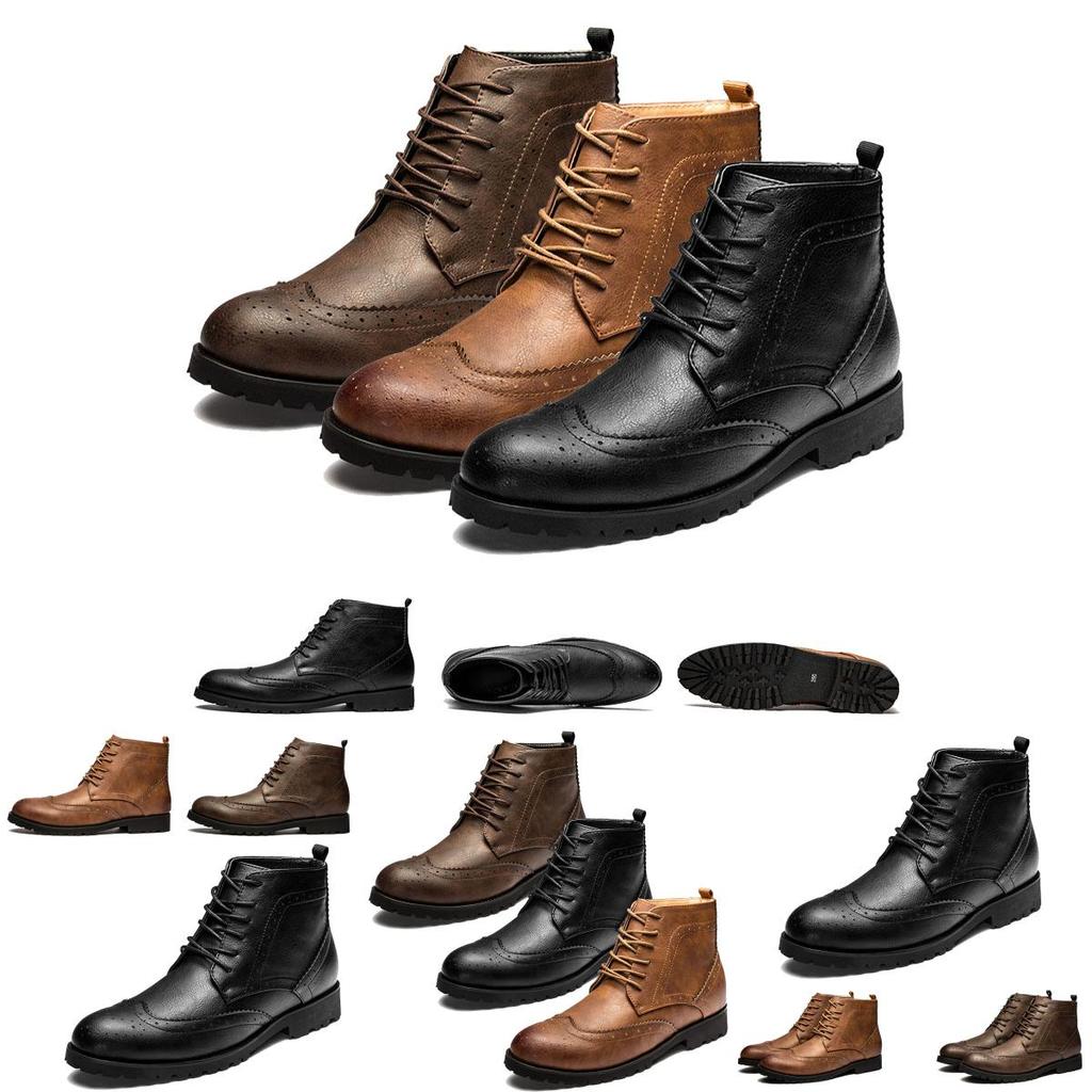 Elegant Mens Pu Leather Ankle Boots With Beautiful Detail And Comfortable Fit