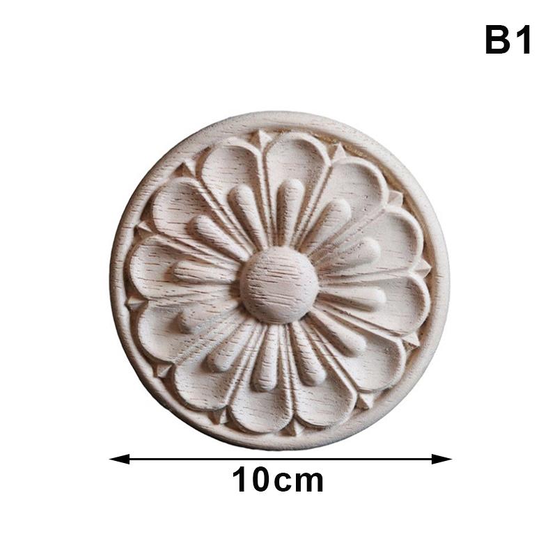 Wood Floral Appliques For Furniture Antique Onlays Moulding Home Decor Wood Carving Decoration Wall Wood Decal Vintage Figurines