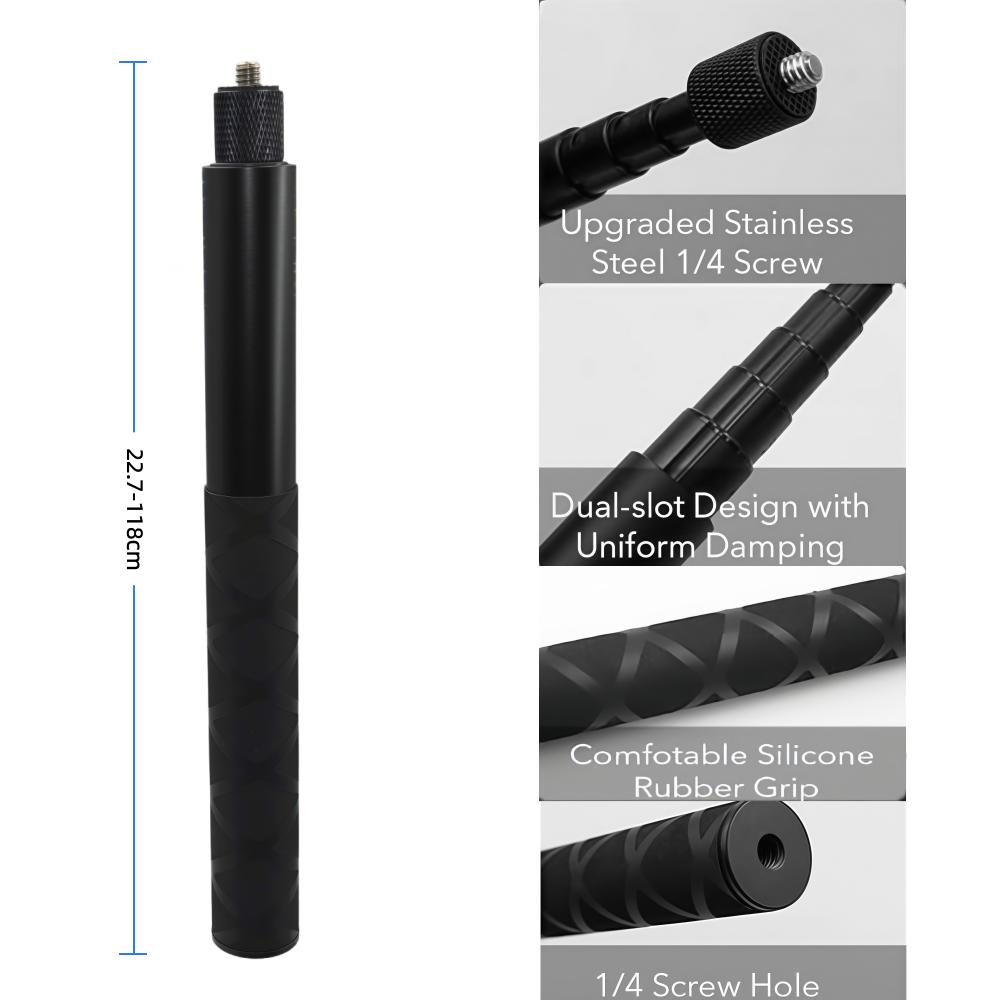 22.7-118cm Invisible Extension Pole Selfie Stick Aluminum Alloy Handle Monopod for Insta360 X4 X3 X5 Action Camera Accessories 7