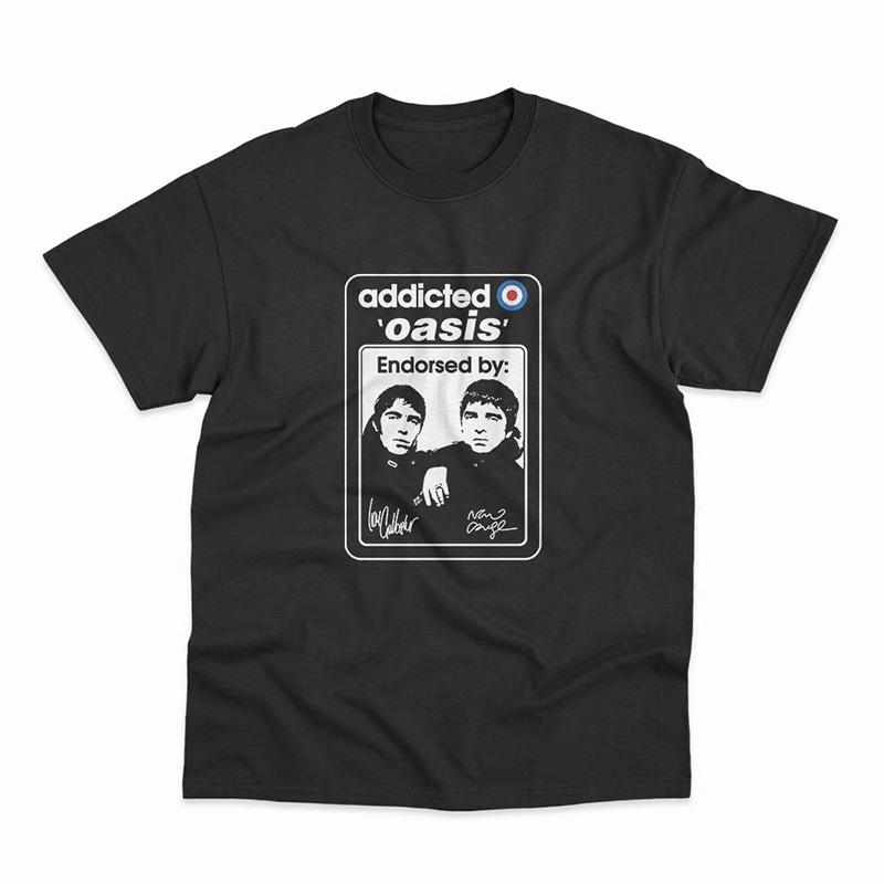 Summer New Oasis Band Rock Music Tide Brand Retro Casual Cotton Men's and Women's Casual Short-sleeved T-shirt