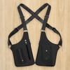 Men Women PU Leather Nylon Back Crossbody Bags with Adjustable Strap Tactical Vest Chest Bag Multi-Pocket Chest Bag for Outdoor