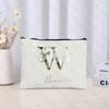 26 Letters Flowers Custom Printed Makeup Bag Bridesmaid Wedding Makeup Box Gift Organizer Travel Perfume Toilet Side Bag