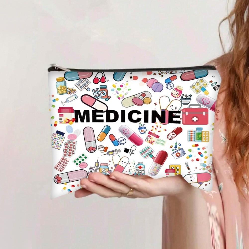 Zipper Closure Cosmetic Bag Print Pattern Makeups Organizer New Cable Organizer Bag for Office