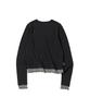 COMONINOZ W Stripe Layered T-Shirt [Black]
