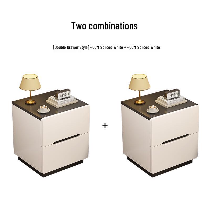 Luxury Nordic Bedside Table with Multi-Layer Shelves and Storage Drawers