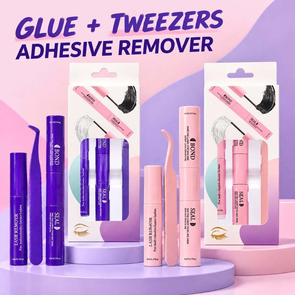 Long-lasting Lash Glue & Tweezers Set Waterproof False Lash Tool Set Lash Application