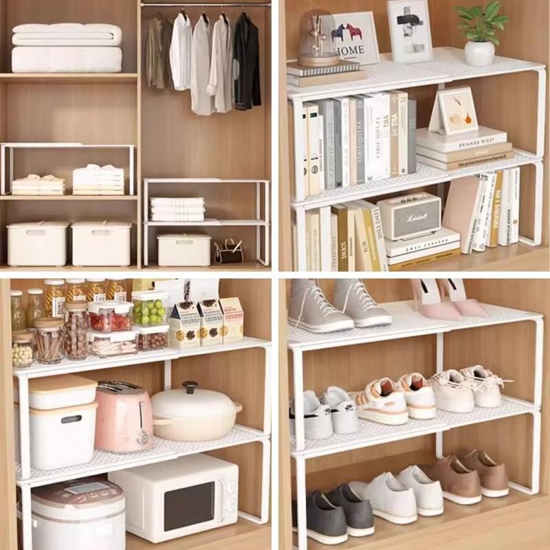 Telescopic Closet Shelf Separator, Expandable Organizer for Wardrobe and Cabinet Storage