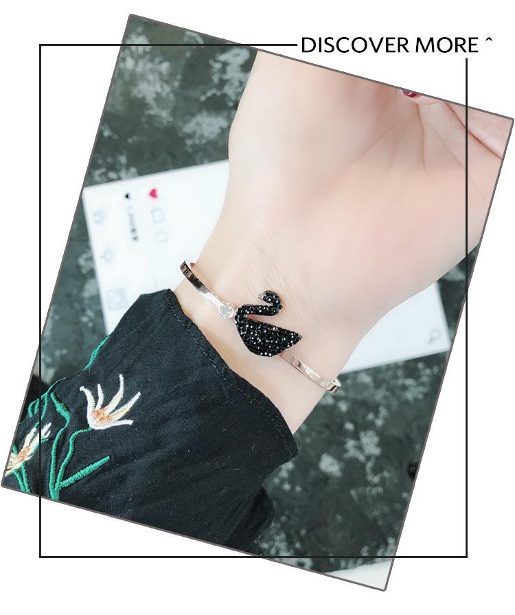 Damen Open Bangle Armreif aus Titanstahl, Roségold-beschichtet, mit Diamanten