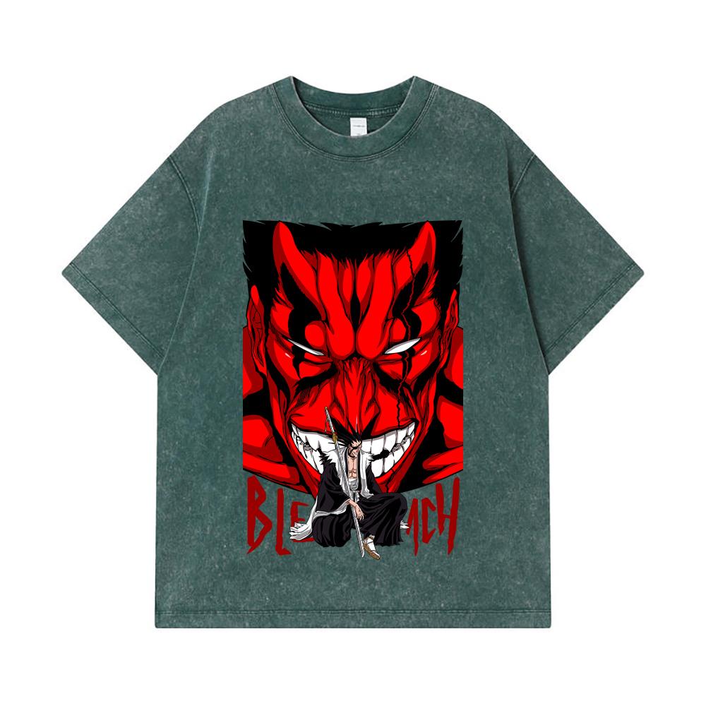 275 GSM Washed T-shirts 100% Cotton Bleach V7 Zaraki Print Unisex Heavy Cotton T Shirt