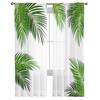 Tropical Green Plant Leaves Sheer Curtains For Living Room Bedroom Tulle Curtains Kitchen Window Treatments Panel Drapes