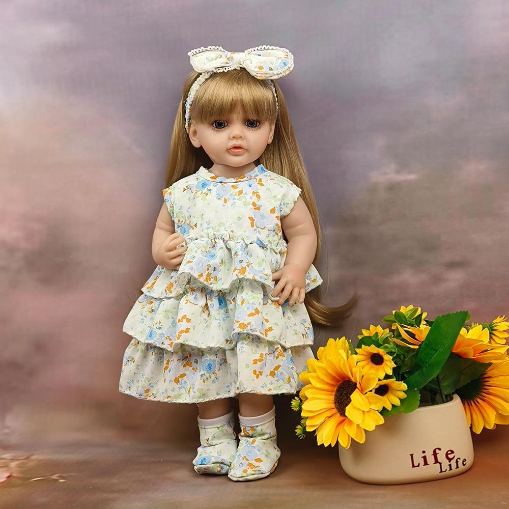 45 cm Mały rozmiar Reborn Baby Doll Betty Miękka winylowa silikonowa lalka Reborn Full Body Słodka księżniczka Prosta noga Noworodek Lalka Domek Zabawka