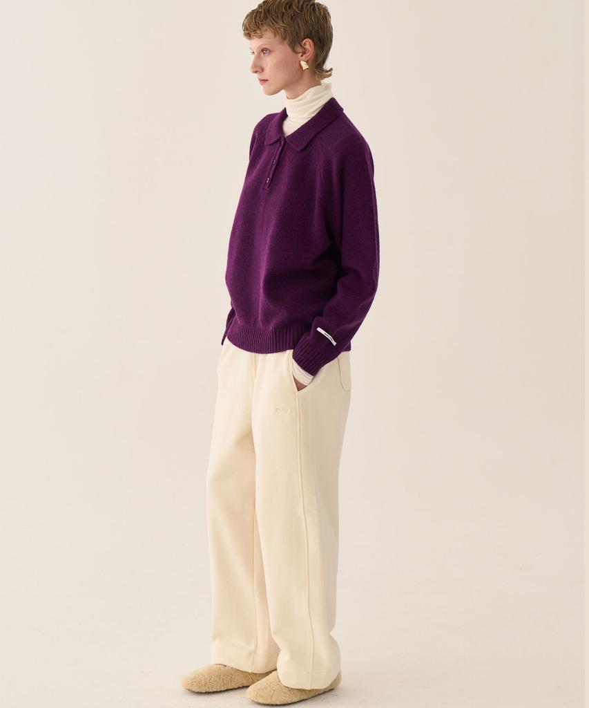 GRIDAJ Polo Knit Sweatshirt _ Violet