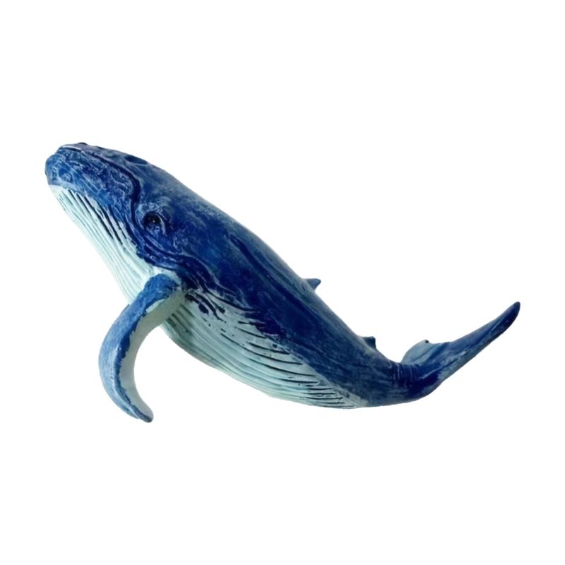 Realistic Colored Whale Statue Weather Resistant Resin Outdoor Garden Sculpture