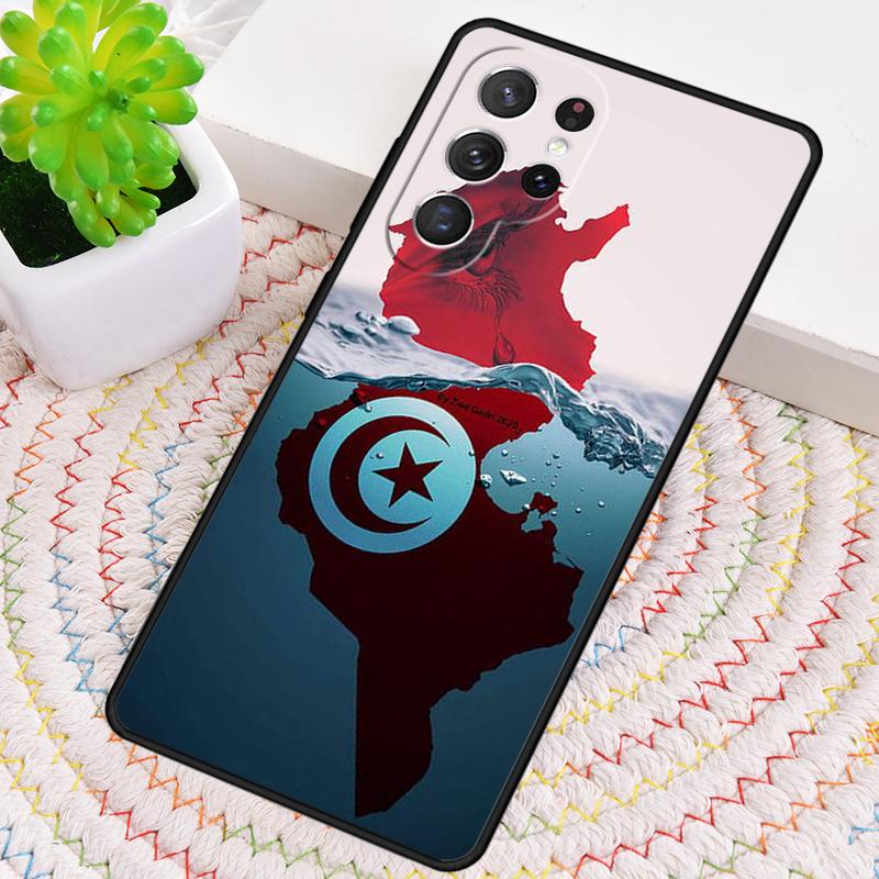 Tunisia Flag Map TPU Phone Case For Samsung Galaxy note 10 pro S26 S25 S24 S23 S22 Ultra Plus S21 FE S20 Shockproof Cover