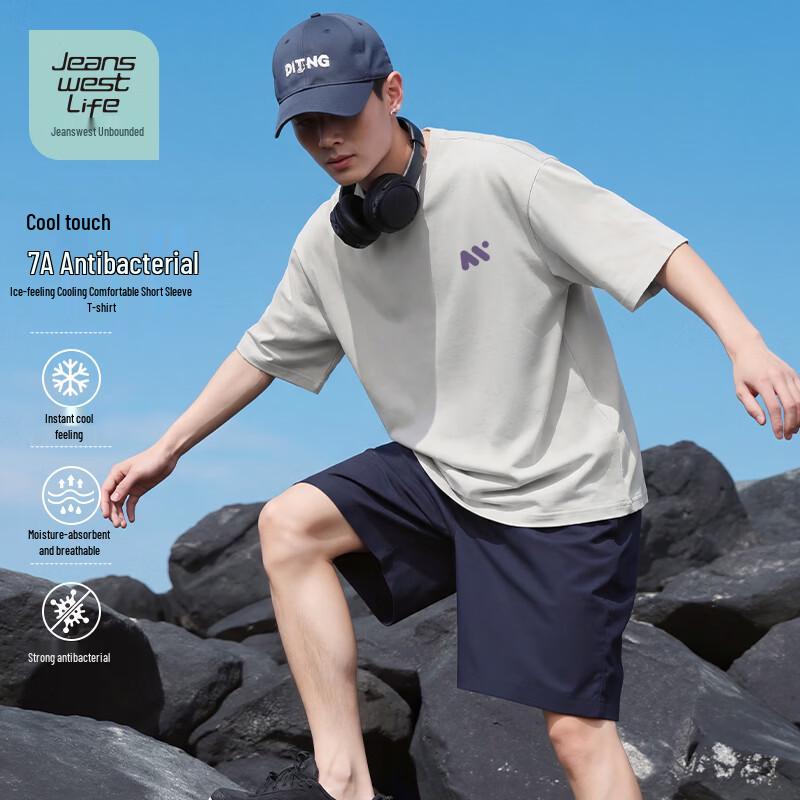 JEANSWEST LIFE Men s Cool-Touch Anti-Bacterial Graphic T-Shirt L