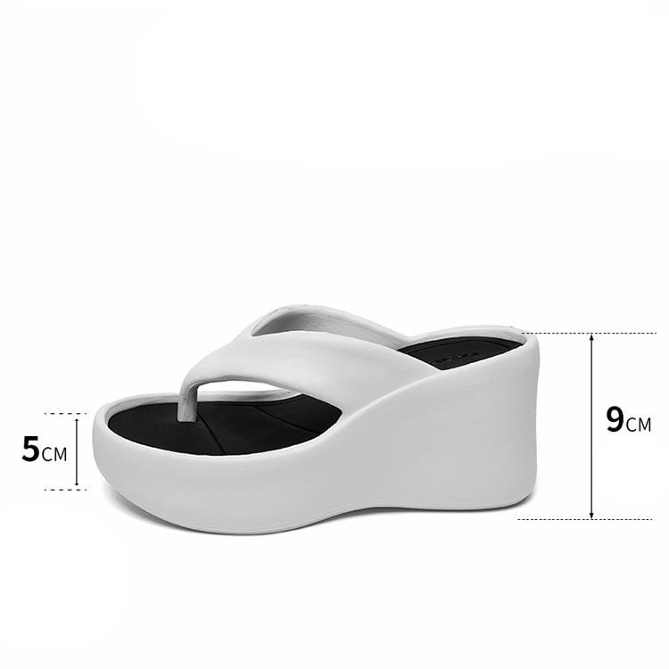 Women's Clip Toe Wedge Flip Flops 2024 Summer Chunky Platform Beach Sandals Woman Thick Sole High Heeled Eva Slippers Slides