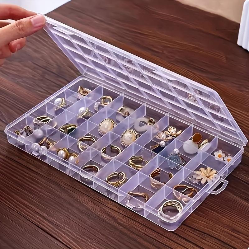 Grid Storage Box Jewellery Box Small Earring Organiser Transparent Plastic Screw Storage Box with Lid Medicine Box