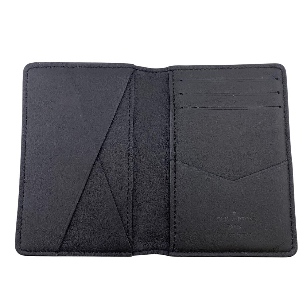 Louis Vuitton M62899 Monogram Shadow Leather Organizer Dupoch Card Case Black Leather Unisex Used