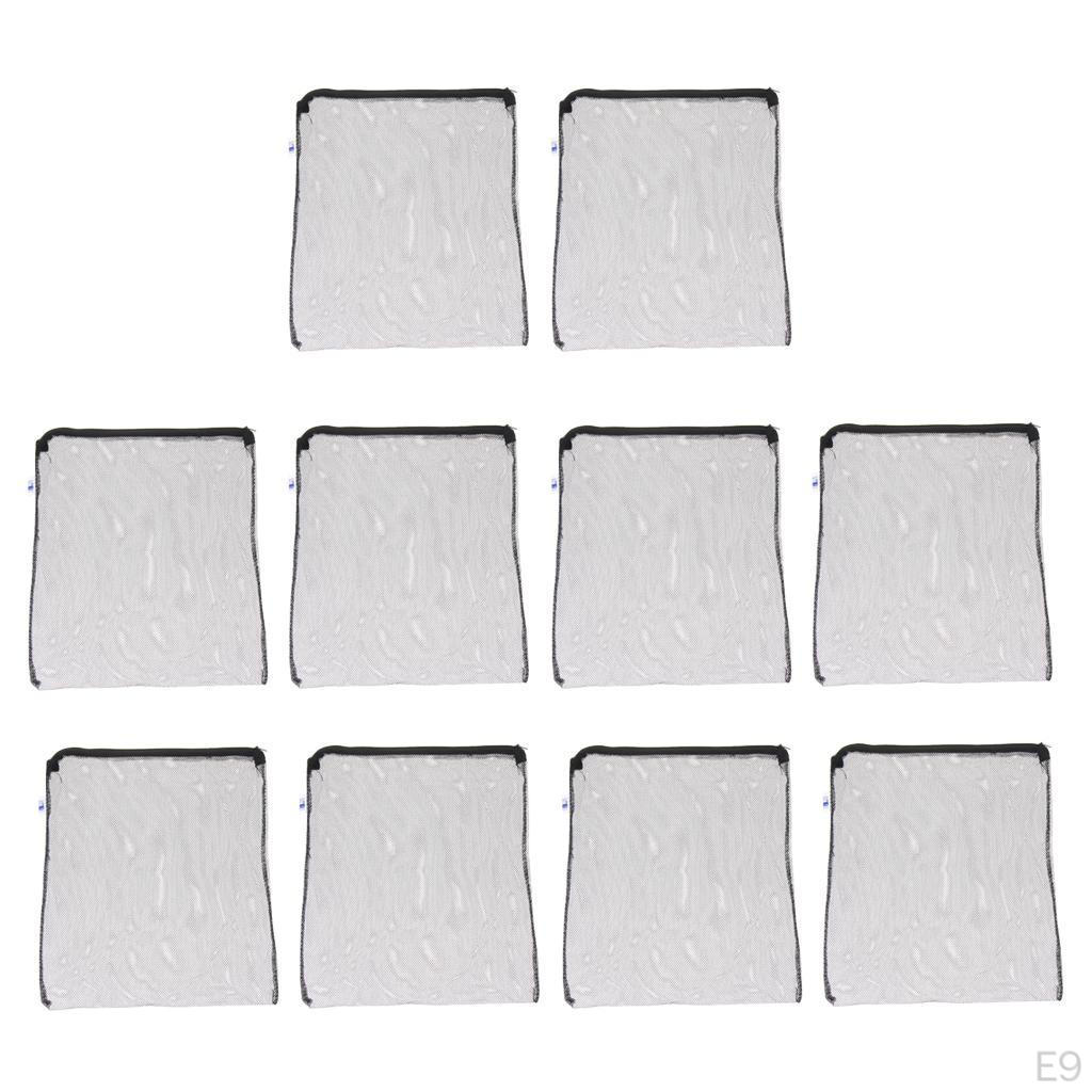 Filter Media Bags, Aquarium Nylon Mesh Bags with Zipper, Fish Tank White Net for Pellet Carbon,