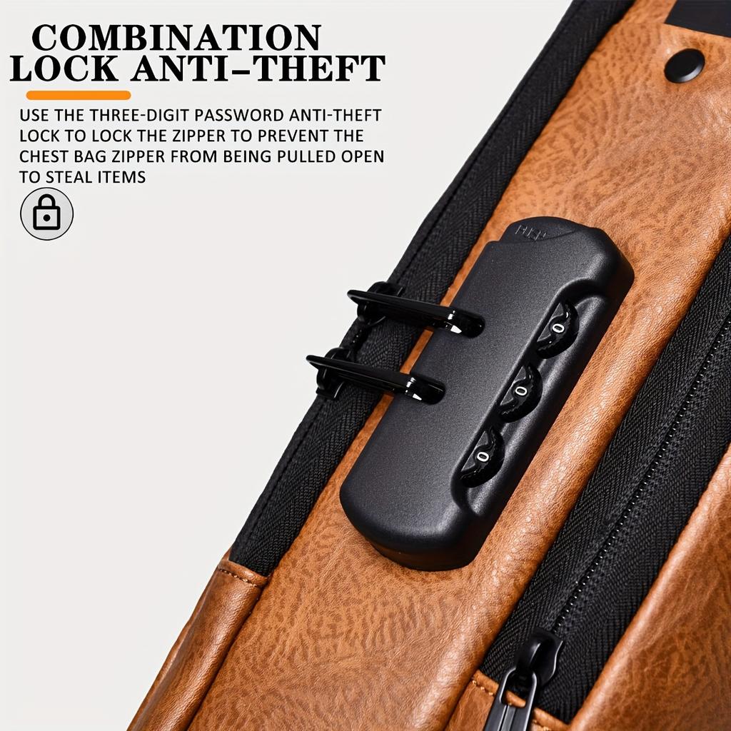 Borsa A Tracolla Uomo Anti-furto In Oxford, Bauletto Da Petto Unisex &ndash; Comoda E Casual
