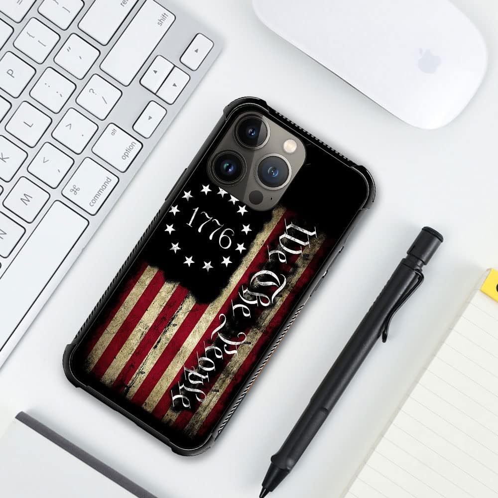 Compatible with iPhone 13 Pro Max,H American Flag G66 Pattern Design Scratch Shock Resistant Rugged TPU Protective Case for iPhone 13 Pro Max 6.7