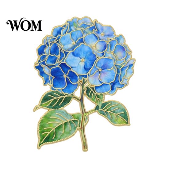 Fabric-friendly Brooch Pin, Enamel Hydrangea Shape Lapel Polished Edges Backpack Decorative Badge for Coat Collars Scarves Canvas Bags Durable Pin