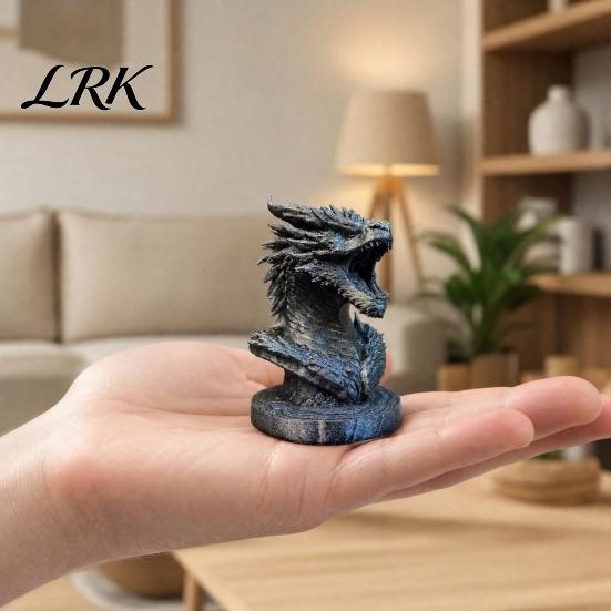 Durable Fantasy Sculpture Dragon Head Figurine, 3D Printed Statue, Mythical Medieval Style Statue Animal for Home Office Desk Decor, Gift Collectors