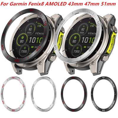 Bezel Ring Case For Garmin Fenix 8 51mm AMOLED Colorful Metal Frame Adhesive Protective Cover For Garmin Fenix 8 47 43mm AMOLED