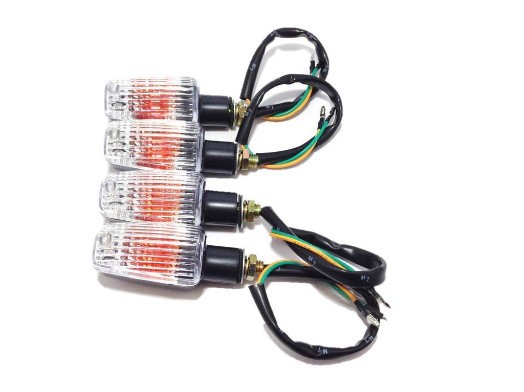 Nakira 4-Piece Custom Turn Signal, Clear Lens, General Purpose Turn Signal (Clear Lens)