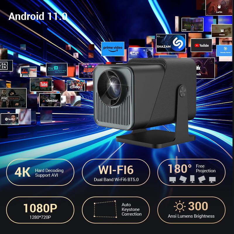 Lebeite Portable Mini HD Projector for Home, Dorm, and Bedroom – Mobile Phone Screen Mirroring with Gimbal Feature