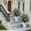 1Pcs Micro Landscaping Fake Flower Ball Plastic Yard Art Decor Eucalyptus Flower Artificial Fake Camellia Flower Ground Stake