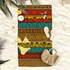 1pc, African Tribal Style Oversized Soft Beach Towel, Geometric Totem and Elephant Print Pattern, Microfiber Bath Towel, Quick